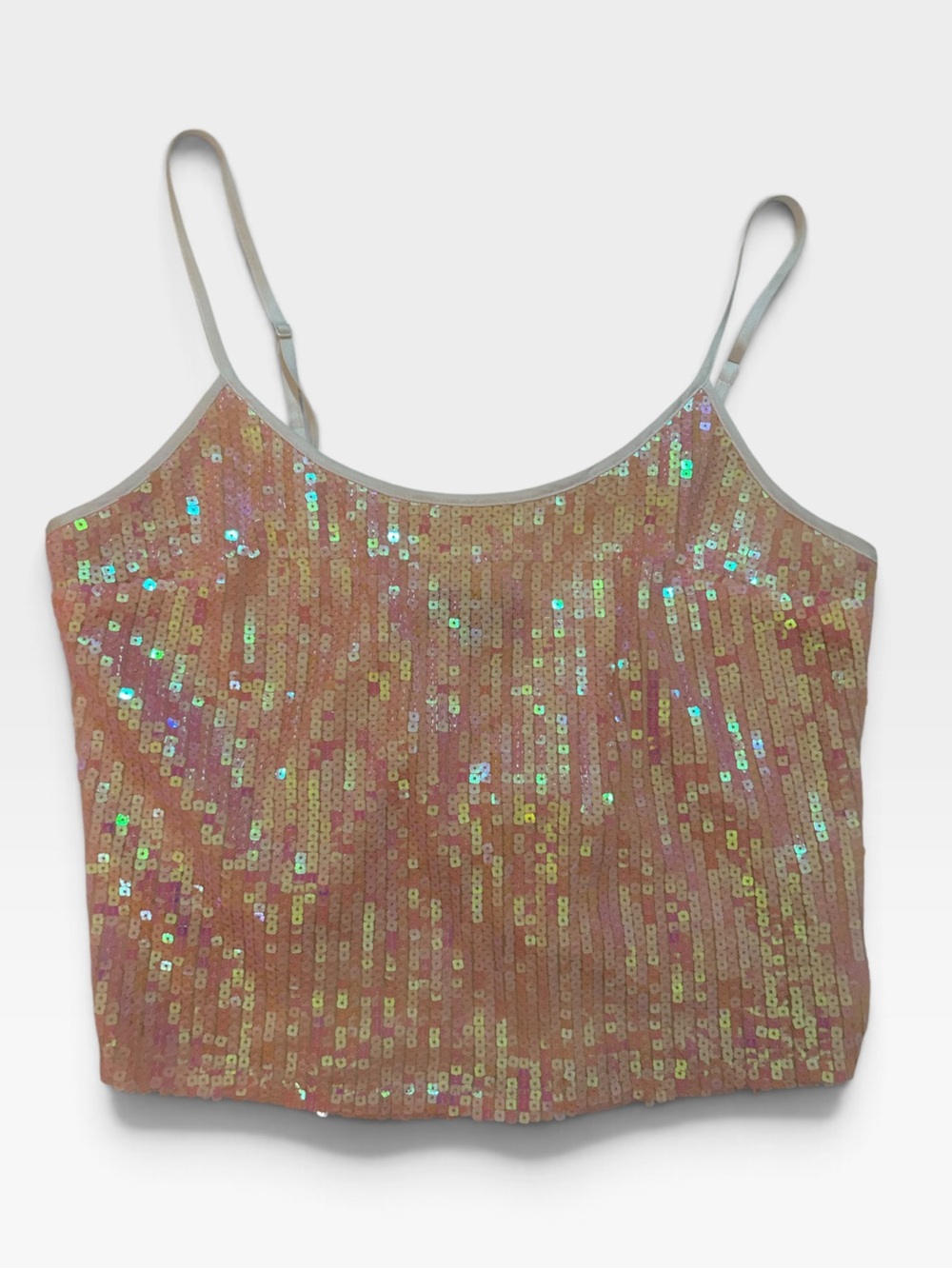 STAUD Iridescent Sequin Camisole - Pink small